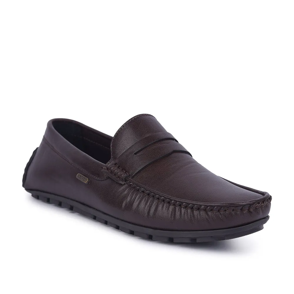 Loafers Pointed Fortune Non-Lacing Brown Casual Loafers For Men AVL-12 By Liberty
