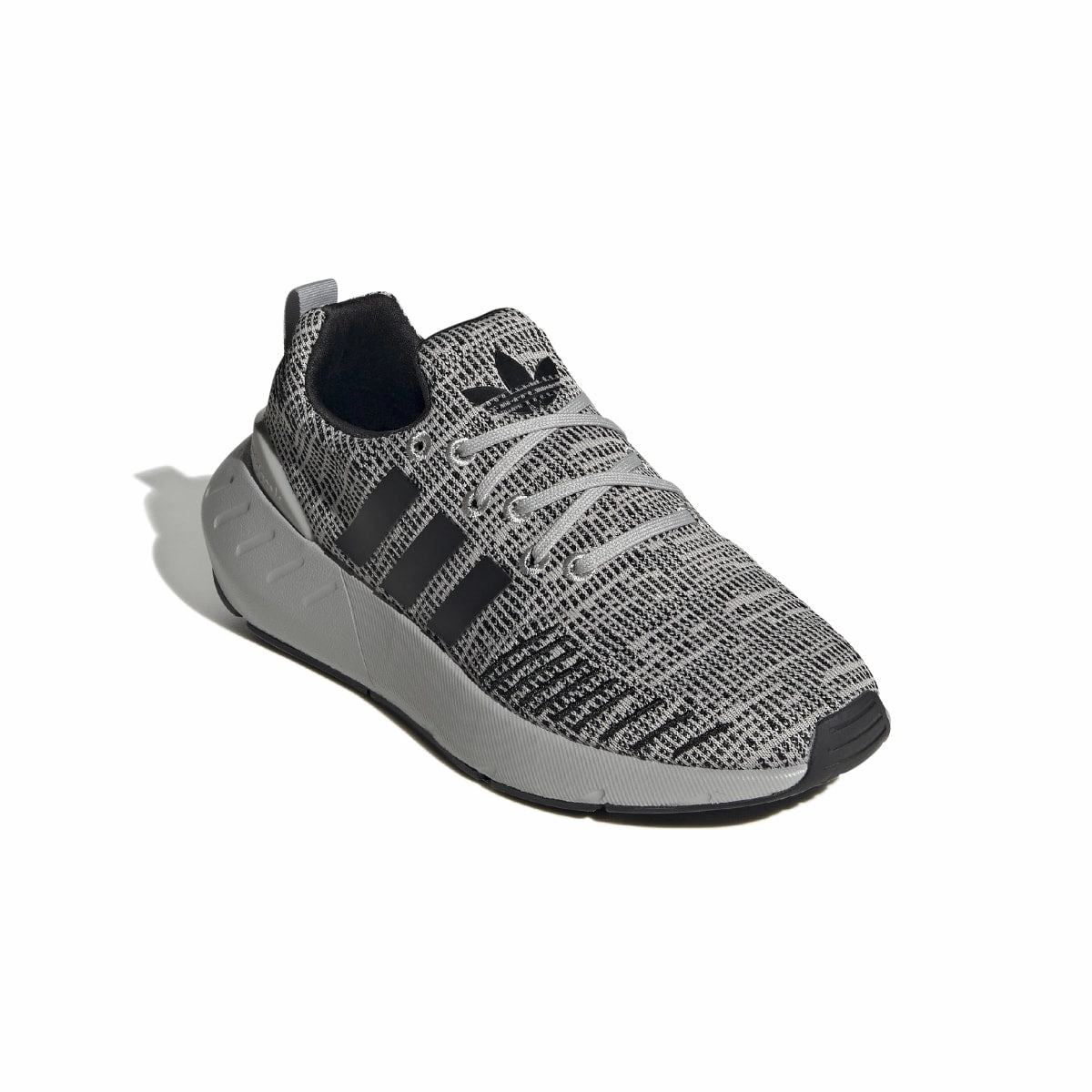 ADIDAS GZ1555 SWIFT RUN 22 JR'S (Medium) Grey/Black/Grey Mesh Running Shoes Foot Ease Ultra-soft breathability