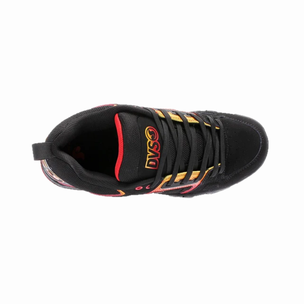 DVS F0000029999 COMANCHE MN'S (Medium) Black/Red/Yellow Leather & Nubuck Skate Shoes Sleek Step