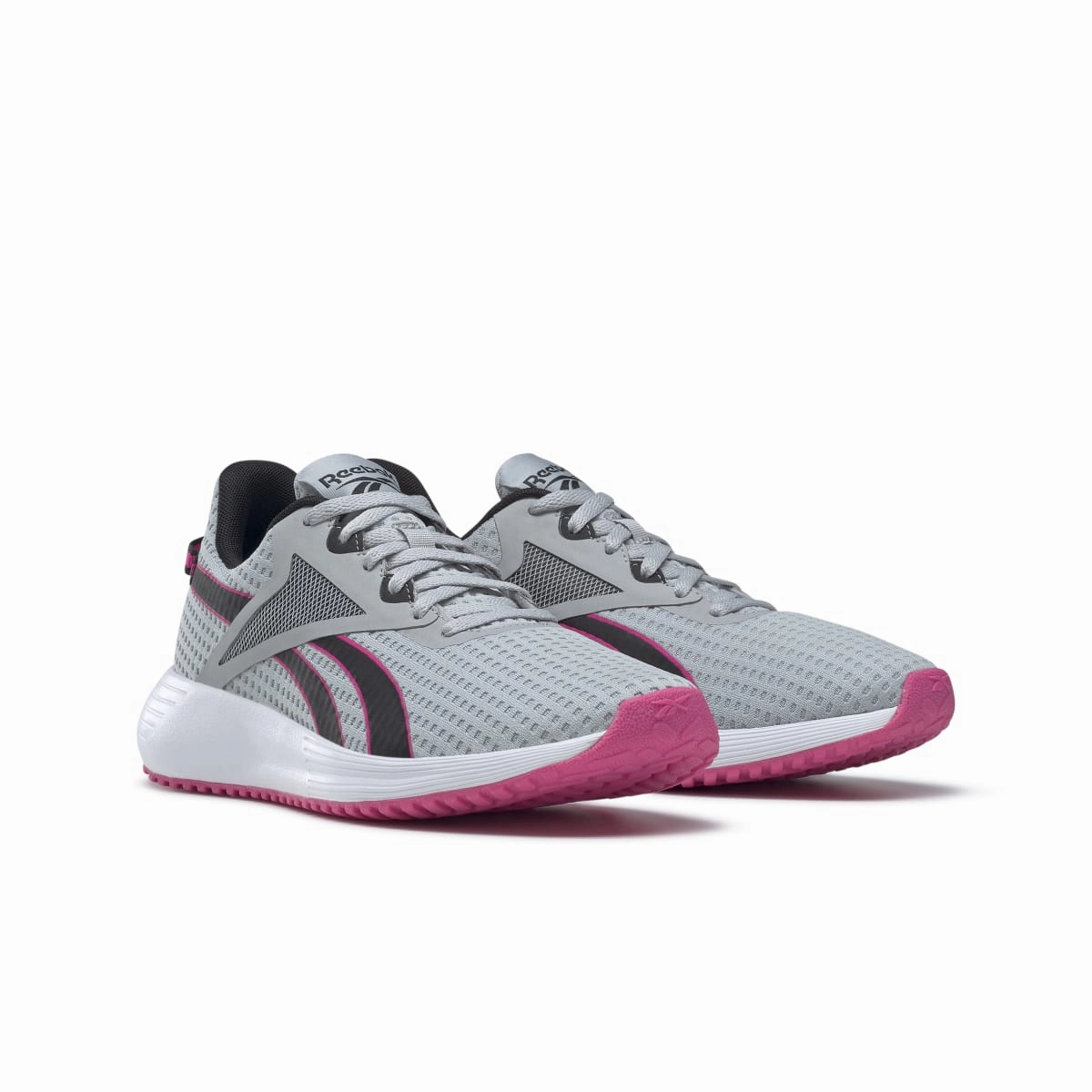 REEBOK GY3975 LITE PLUS 3 WMN'S (Medium) Grey/Black/Pink Mesh Running Shoes Chill Walks