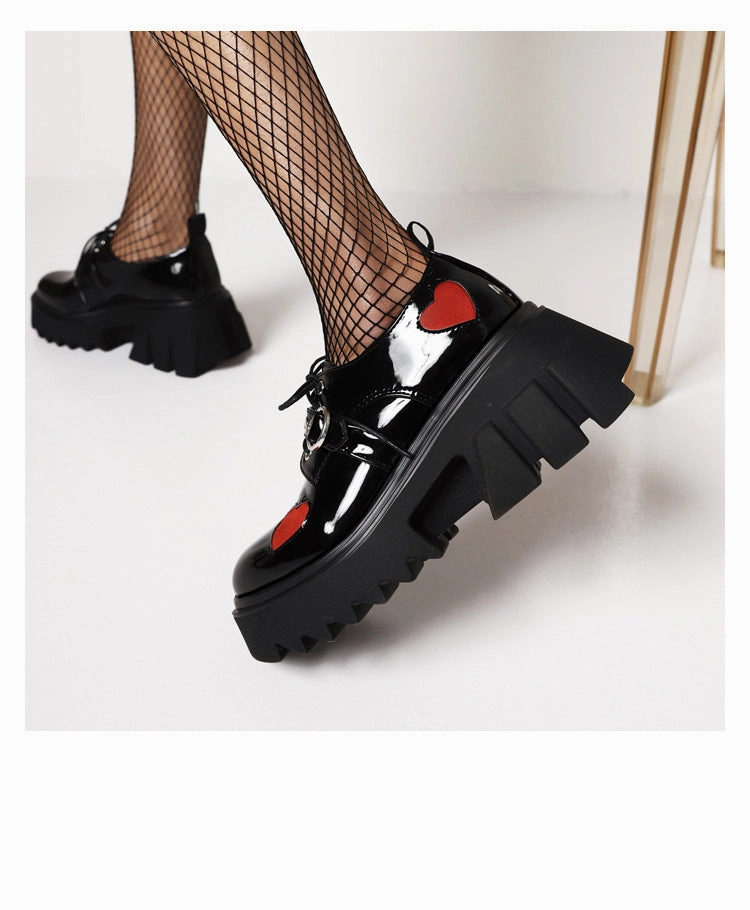 Spring And Autumn Retro Thick-Soled Women'S Shoes Single Shoes High-Heeled Patent Leather Lace Up Muffin Small Leather Shoes Women | Brodtica.com Kohls Columbia Hiking Boots