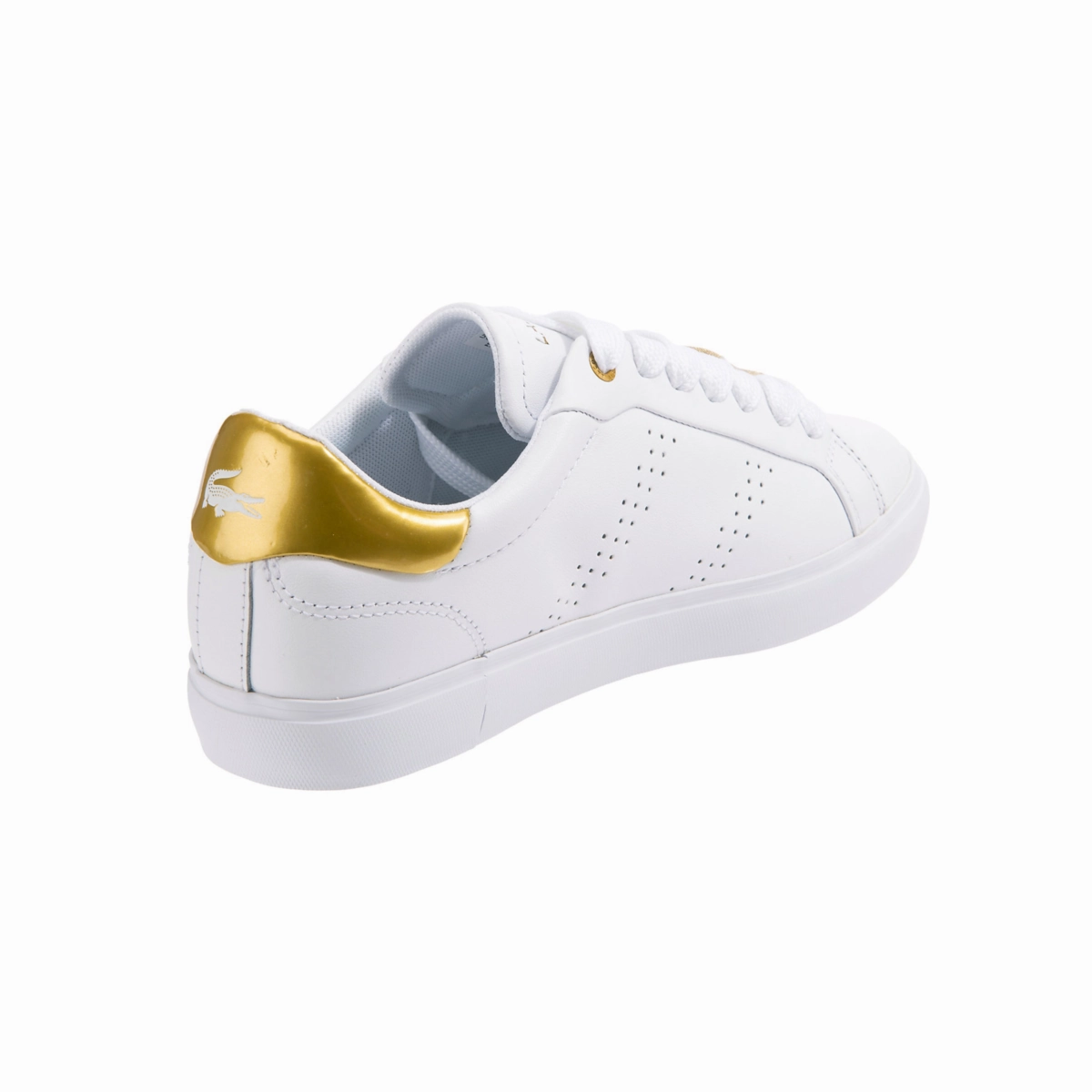 LACOSTE 7-45SFA0034216 POWERCOURT 2.0 WMN'S (Medium) White/Gold Leather & Synthetic Lifestyle Shoes basketball - compatible shoes performance - maximized shoes