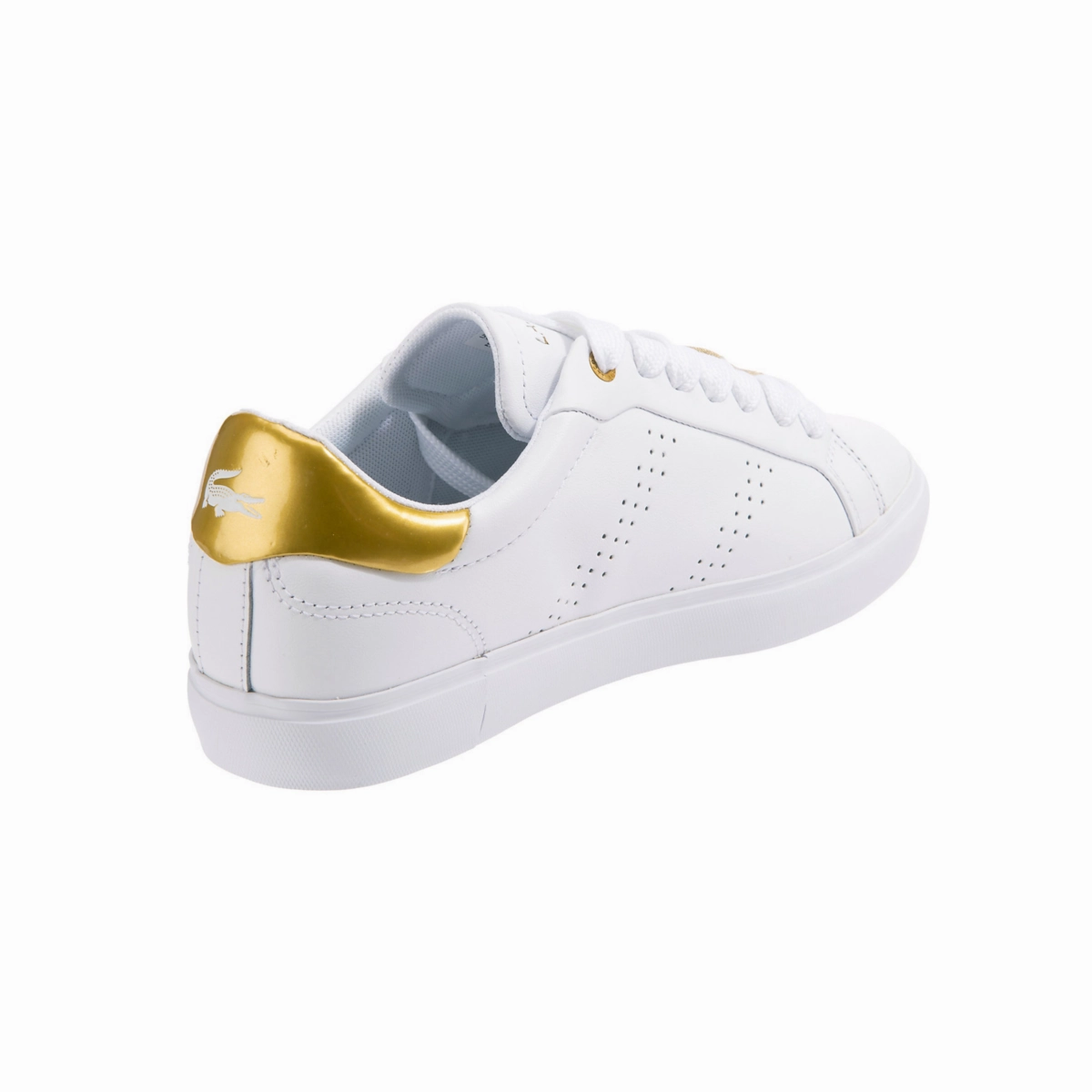 Friend Hike LACOSTE 7-45SFA0034216 POWERCOURT 2.0 WMN'S (Medium) White/Gold Leather & Synthetic Lifestyle Shoes