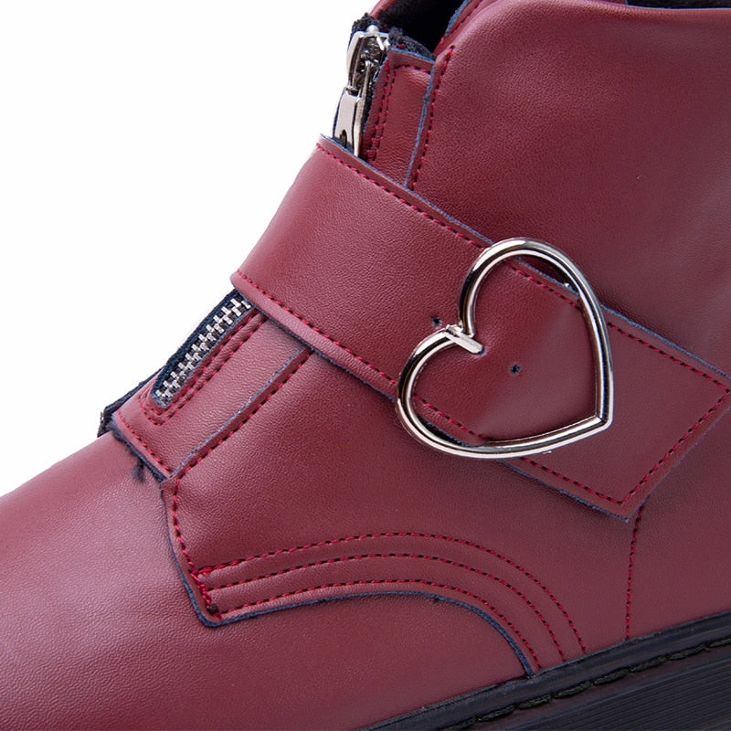 Adidas Triple Jump And Pole Vault Track And Field Shoes Women Heart Button Buckle Strip Ankle Martin Boots