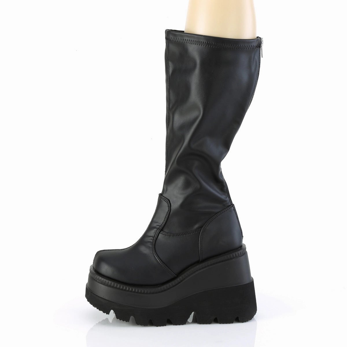 SHAKER-65WC DemoniaCult Black Vegan Leather Sexy Women's Mid-Calf & Knee High Boots (Alternative Footwear) Track Shoes Adidas