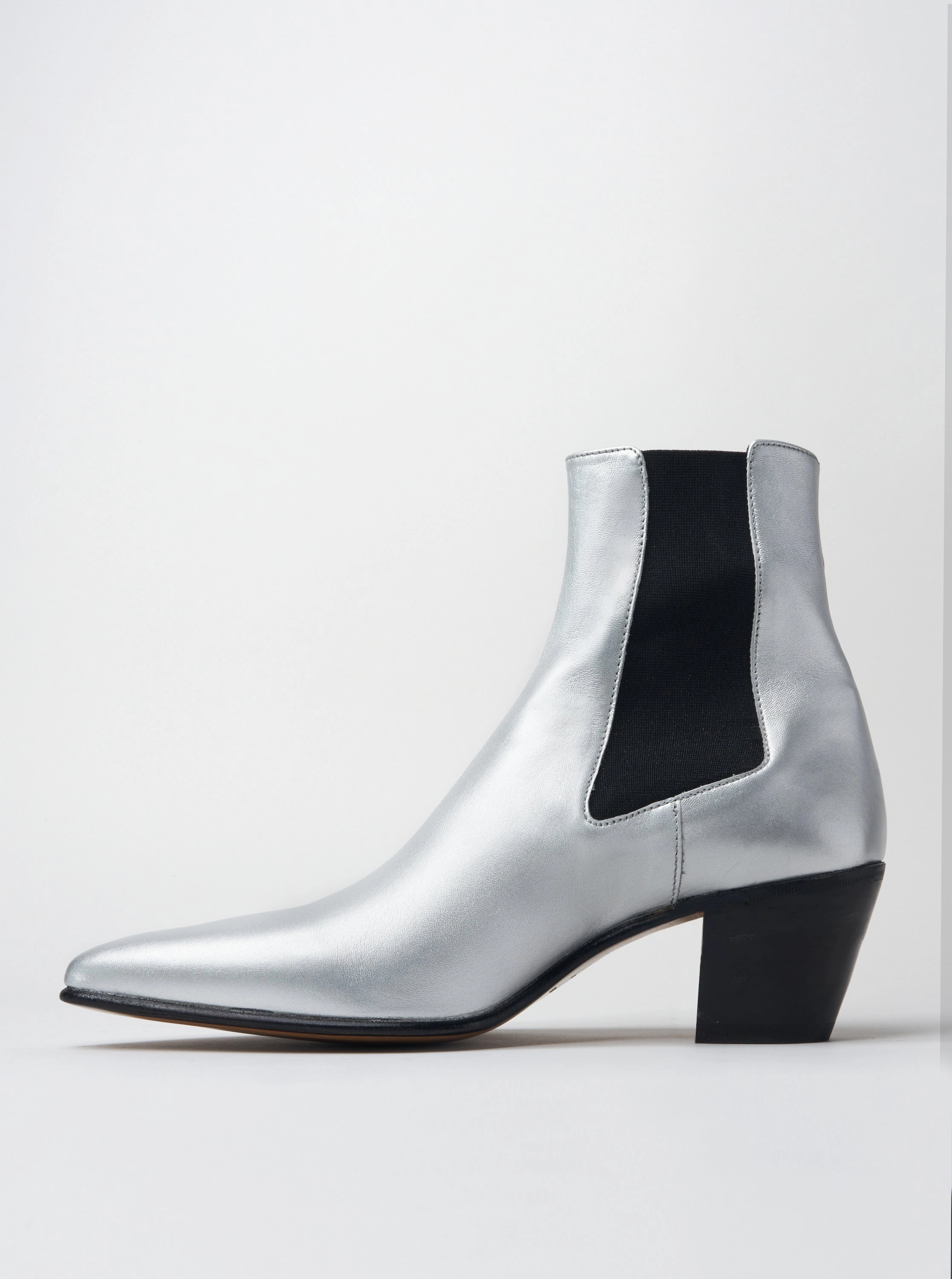 NICO 60MM CHELSEA BOOT IN SILVER CALFSKIN Boots Riley