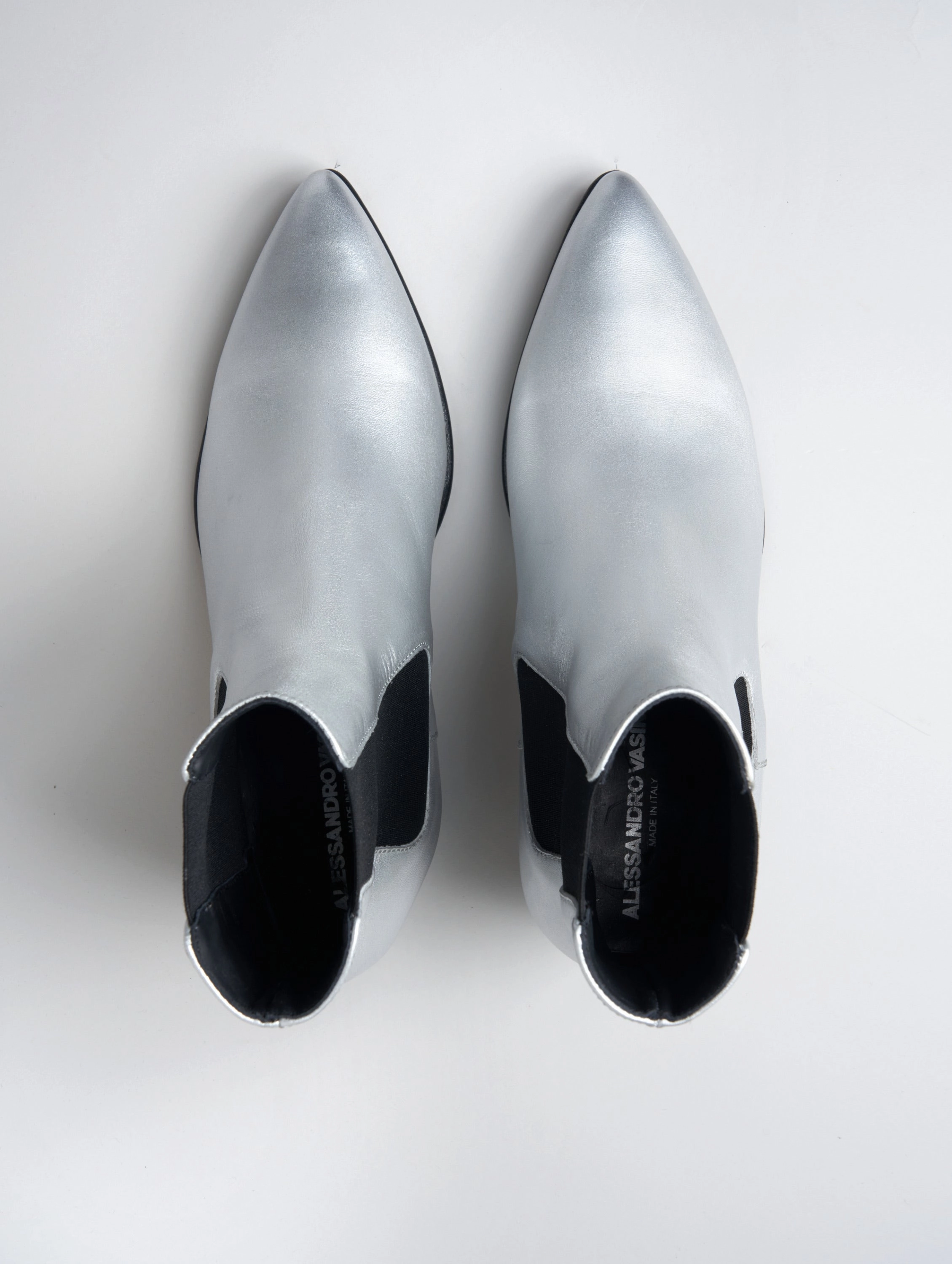 Long Pointy Boots Mexican NICO 60MM CHELSEA BOOT IN SILVER CALFSKIN