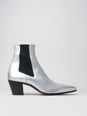 Outfits With High Knee Boots NICO 60MM CHELSEA BOOT IN SILVER CALFSKIN