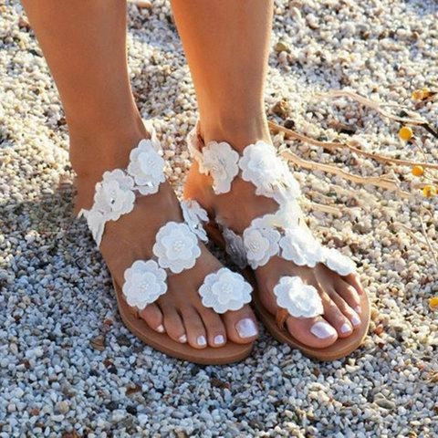 White sandals ring toe sandals, bridal sandals for wedding Best Shoes For With Flat Feet