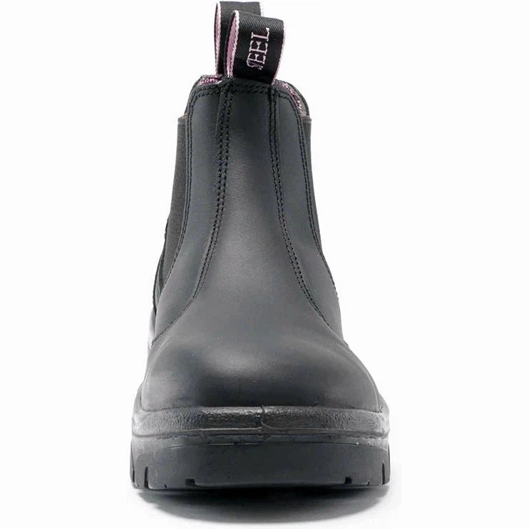 Slip Resistant Waterproof Work Boots Steel Blue Women's Hobart 6" Soft Toe WP Chelsea Work Boot -Black- 810891