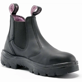 Steel Blue Women's Hobart 6" Soft Toe WP Chelsea Work Boot -Black- 810891 Wedge Work Boots