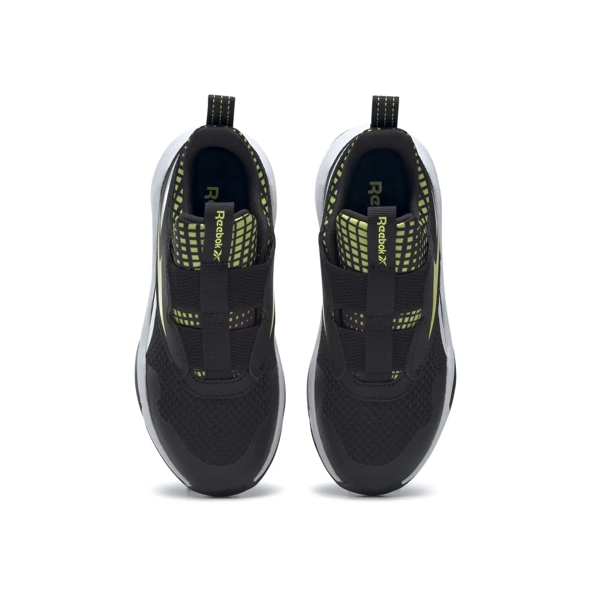 Indoor Daily Group Hike REEBOK GW1238 XT SPRINTER SLIP-ON YHT'S (Medium) Black/Yellow/White Textile & Leather Running Shoes