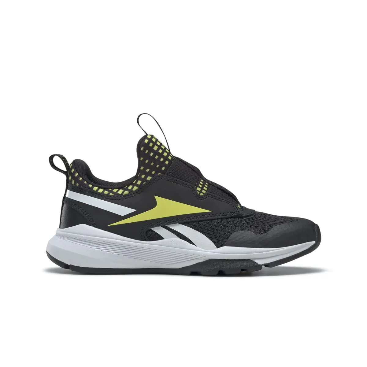 Gym-Ready REEBOK GW1238 XT SPRINTER SLIP-ON YHT'S (Medium) Black/Yellow/White Textile & Leather Running Shoes