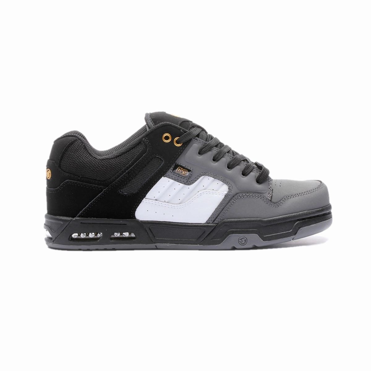 DVS F0000056984 ENDURO HEIR MN'S (Medium) Black/White/Charcoal Leather & Nubuck Skate Shoes Grip Design