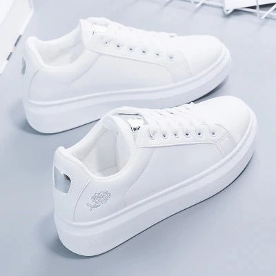Ladies White Platform Trainer Casual Shoes Wide Mountain Bike Shoes Flat Pedals
