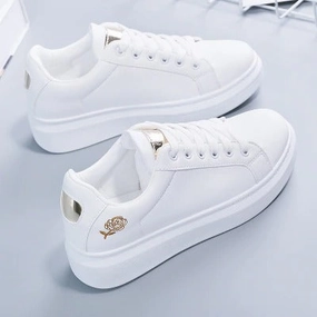 Ladies White Platform Trainer Casual Shoes The Best Work Shoes For Flat Feet