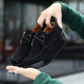 Dressy Flat Shoes For A Wedding 2019 Spring women oxford shoes flats shoes women leather suede Platform Autumn casual boat shoes flats Wedges ladies footwear