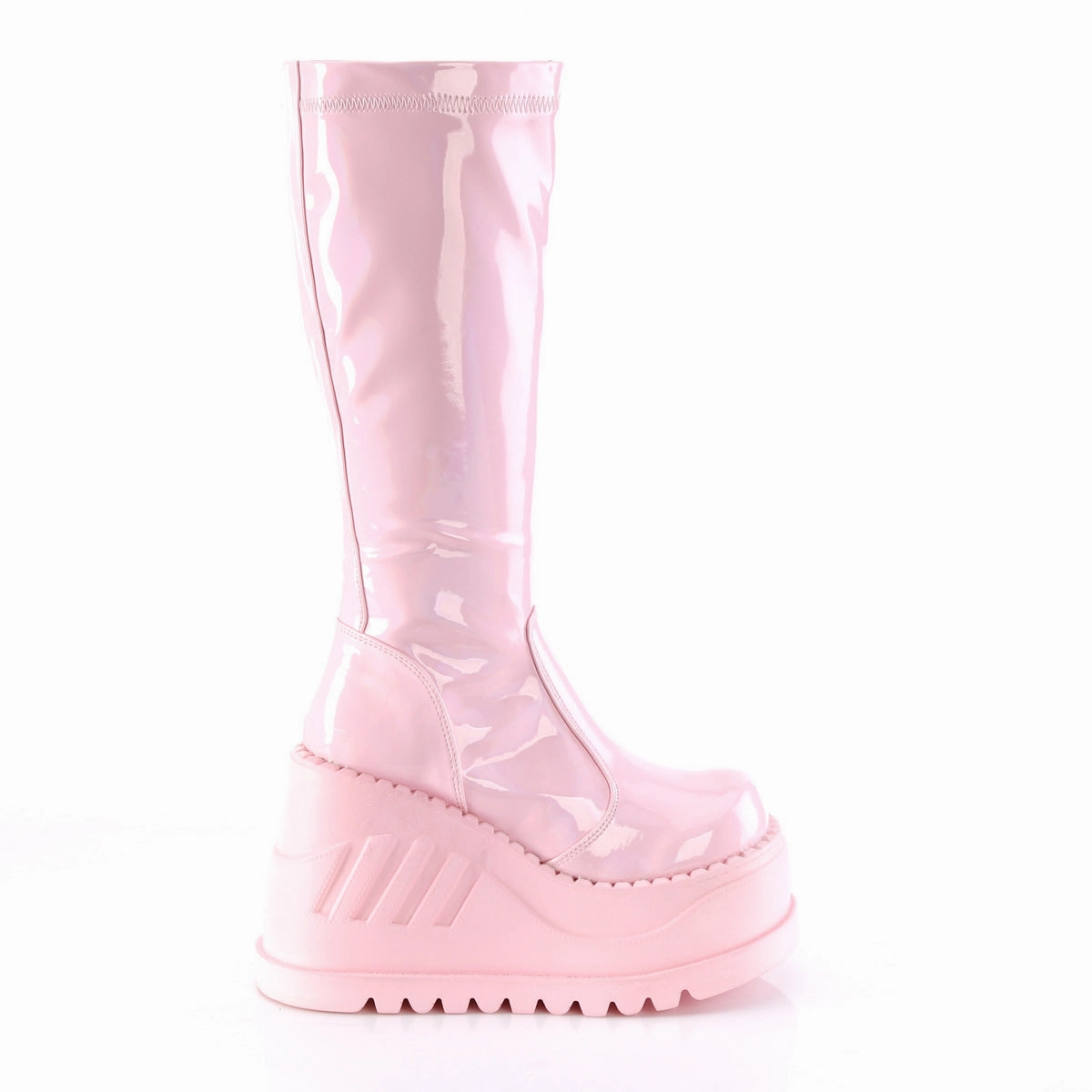 Mtb Adidas Shoes STOMP-200 DemoniaCult Baby Pink Hologram Sexy Women's Mid-Calf & Knee High Boots (Alternative Footwear)