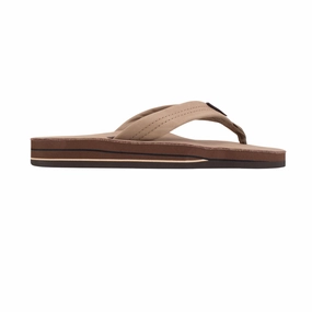 Ultimate Slip-On RAINBOW 302ALTS0M/DKBR DOBLE LAYER PREMIER MN'S (Medium) Dark Brown Leather Strap Sandals