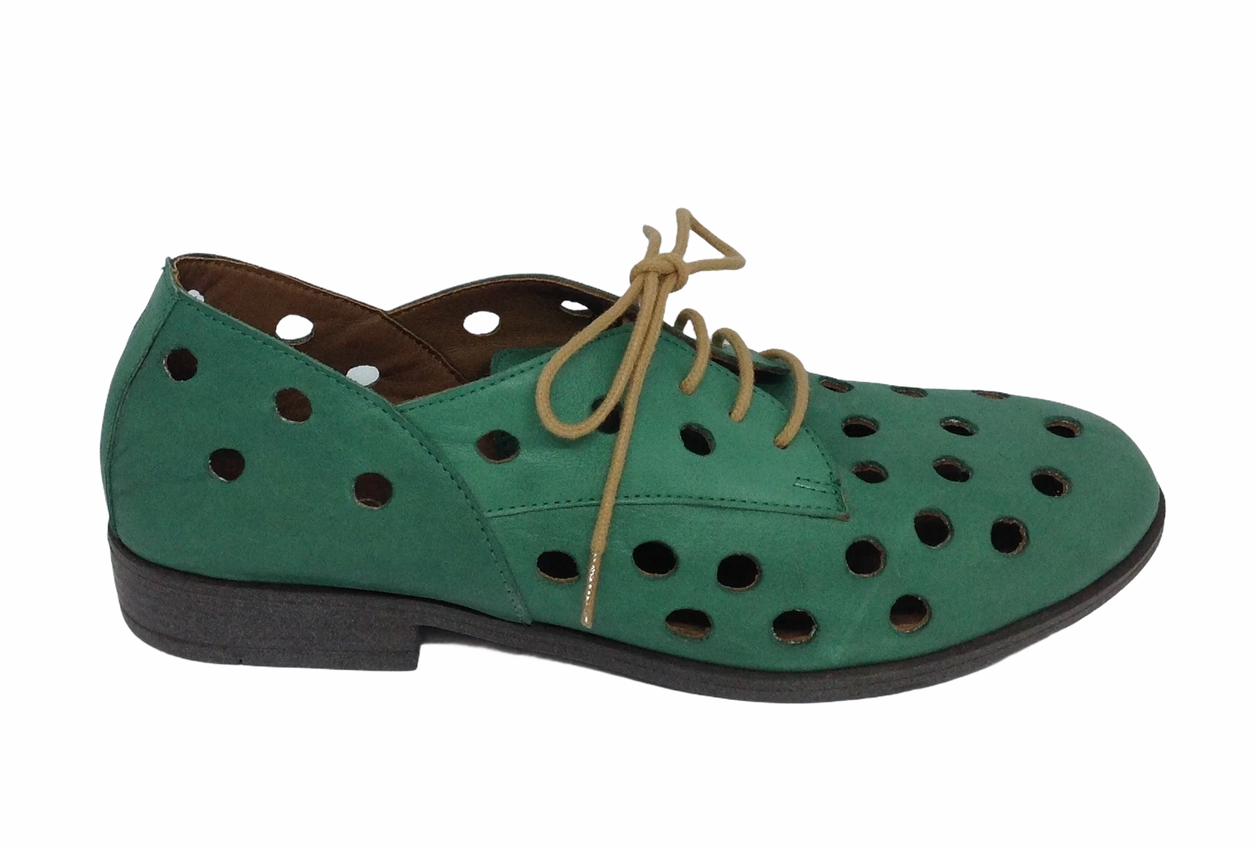 Bueno Lovely Cherokee H104 Leather ~ White ~ Pine Green ~ Silver Wild Hike Flip Step