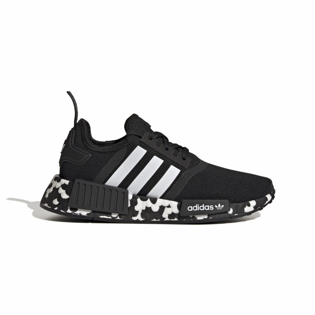 quick dry ADIDAS GW9594 NMD_R1 JR'S (Medium) Black/Black/White Textile Running Shoes