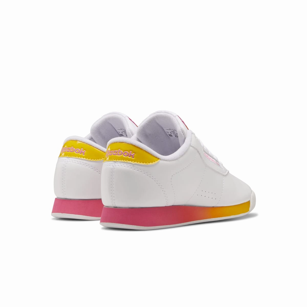 REEBOK HP7571 PRINCESS WMN'S (Medium) White/Pink/Yellow Synthetic Lifestyle Shoes Harbor Stroll Club Hike