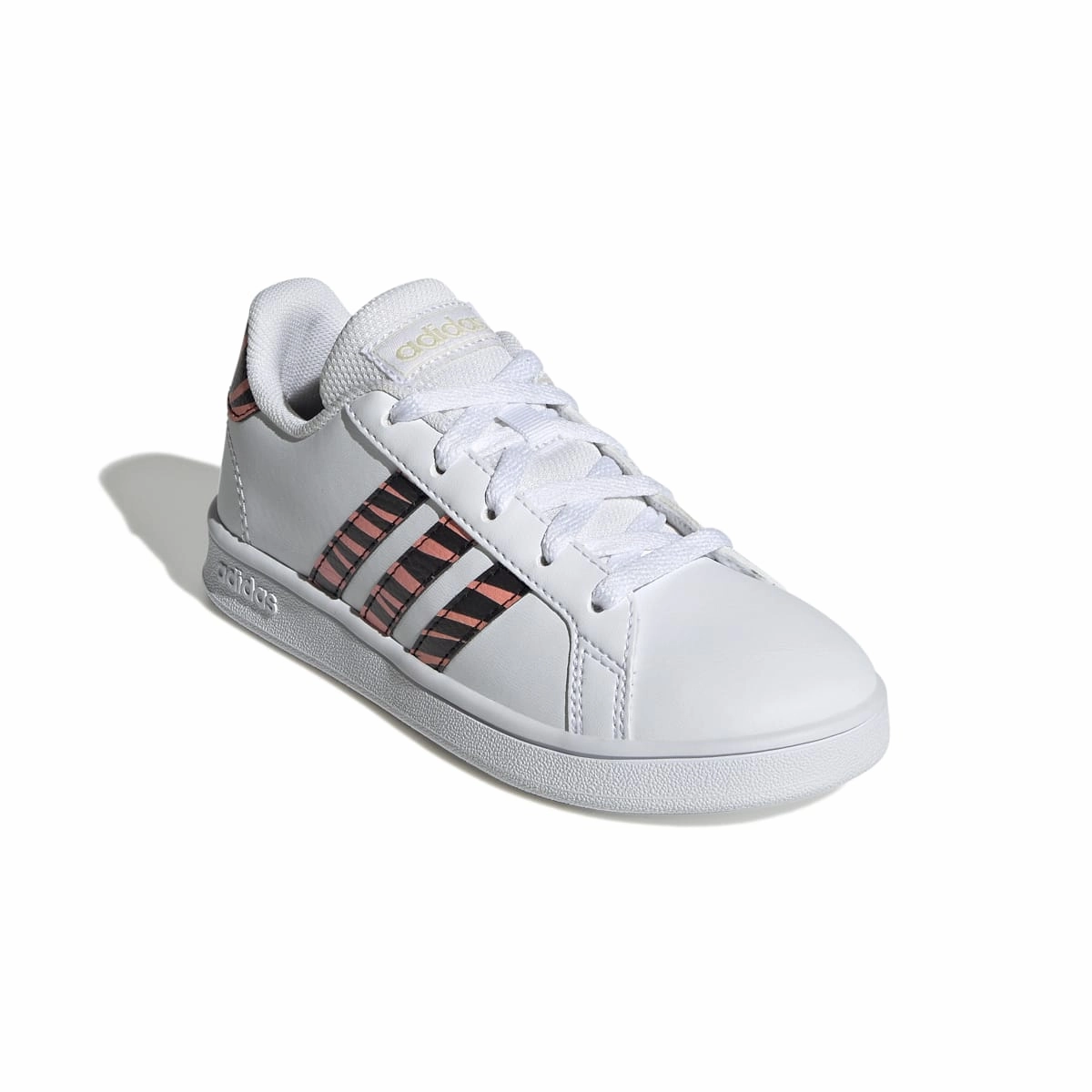 ADIDAS GZ1067 GRAND COURT K JR'S (Medium) White/Black/Red Synthetic Leather Lifestyle Shoes Mom Fit Cyber Mode