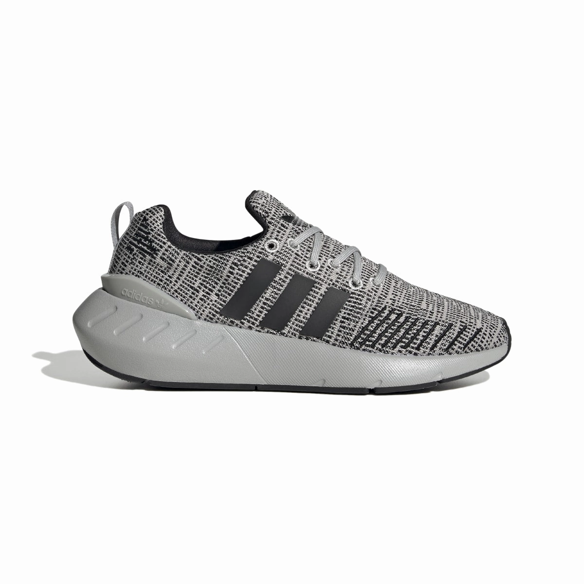 ADIDAS GZ1555 SWIFT RUN 22 JR'S (Medium) Grey/Black/Grey Mesh Running Shoes Scenic Step