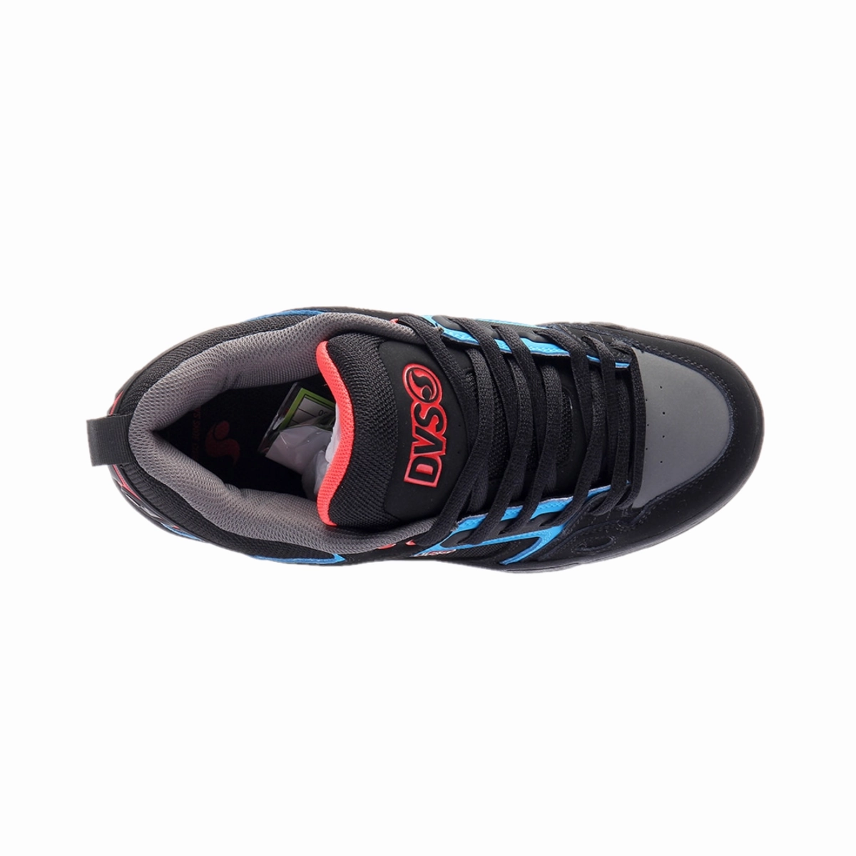 DVS F0000029702 COMANCHE MN'S (Medium) Black/Blue/Red Leather & Nubuck Skate Shoes Speed Step