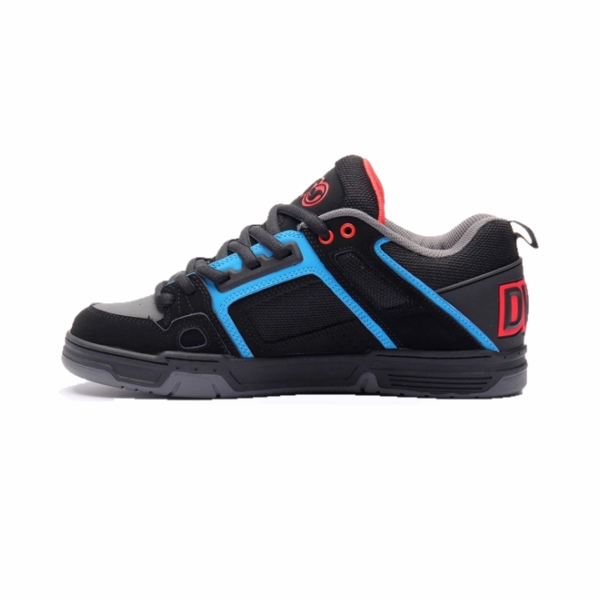 Easy Fit DVS F0000029702 COMANCHE MN'S (Medium) Black/Blue/Red Leather & Nubuck Skate Shoes