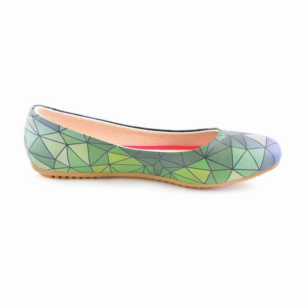 Stretchable Durable Material Colored Prismas Ballerinas Shoes 1094