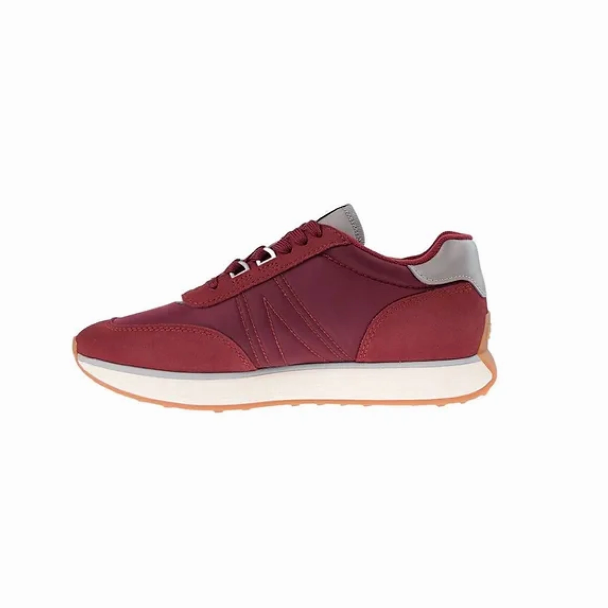 LACOSTE 7-45SMA00033C9 L-SPIN 123 MN'S (Medium) Burgundy/Off White Mesh & Suede Lifestyle Shoes Beach Trek Active Fit