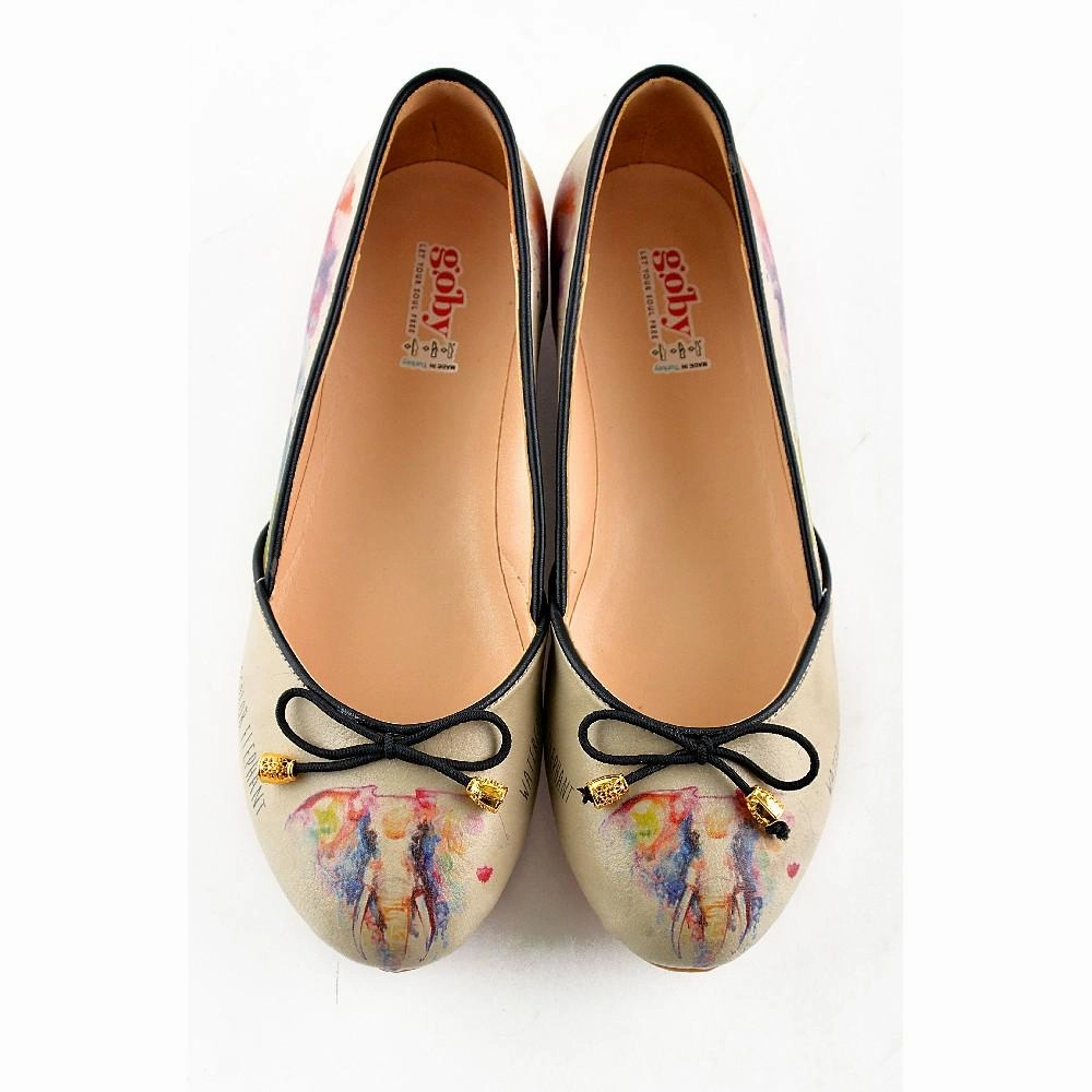 Flamboyant Elephant Ballerinas Shoes OMR7109 King Walk