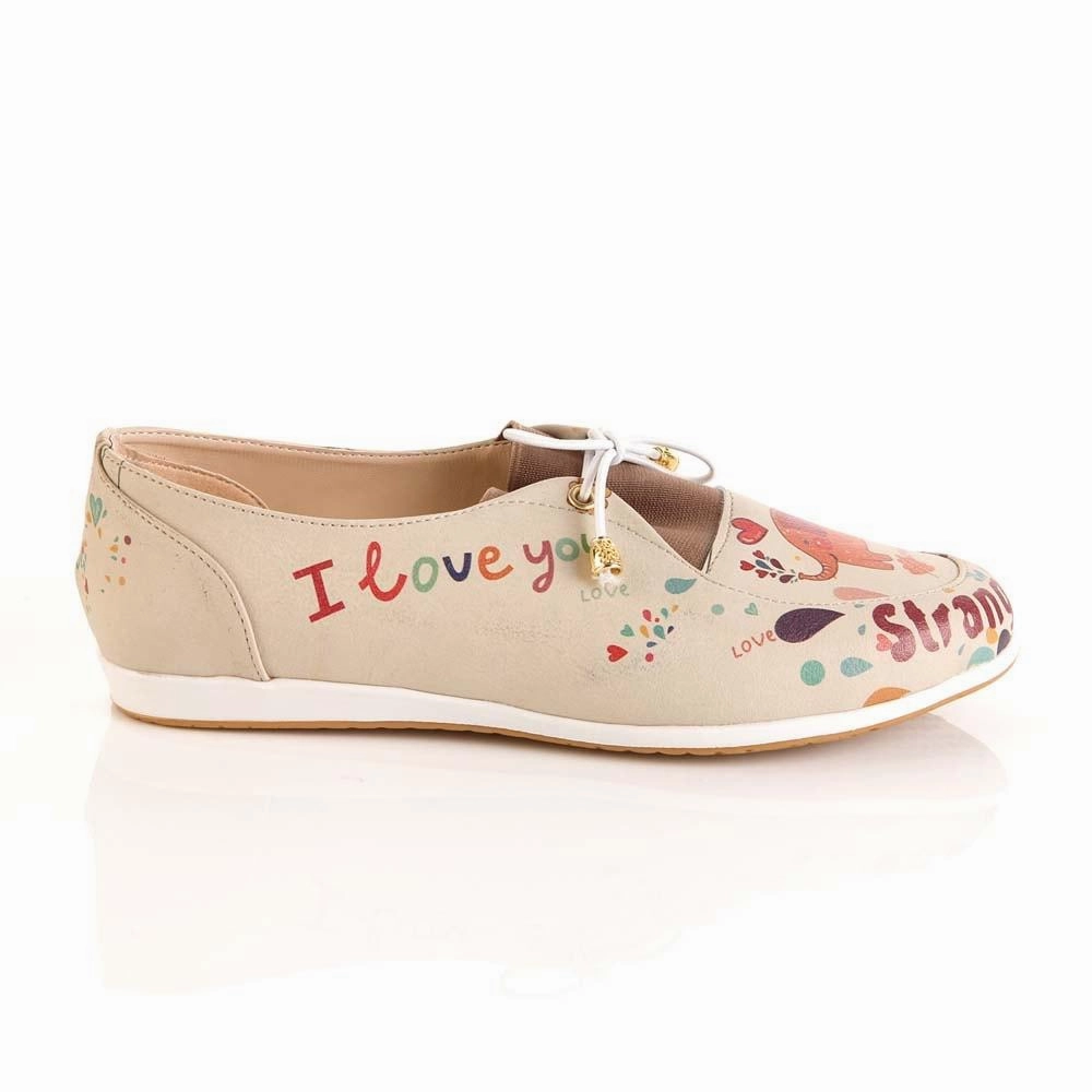 Heart Glow lightweight fabric Strong Love Ballerinas Shoes OMR7305