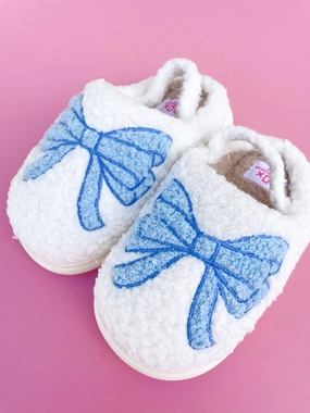 Bunny Slippers Code Dti Rock Paper Scissors - Toddler/Kids Blue Bow Slippers: Large