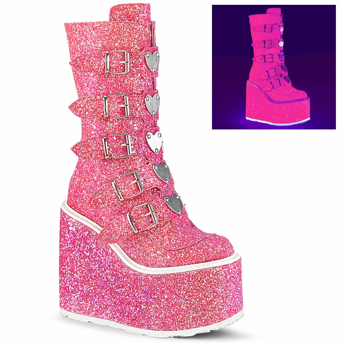 SWING-230G Demonia Shoes Pink Glitter Platform Boot Forum Adidas Shoes