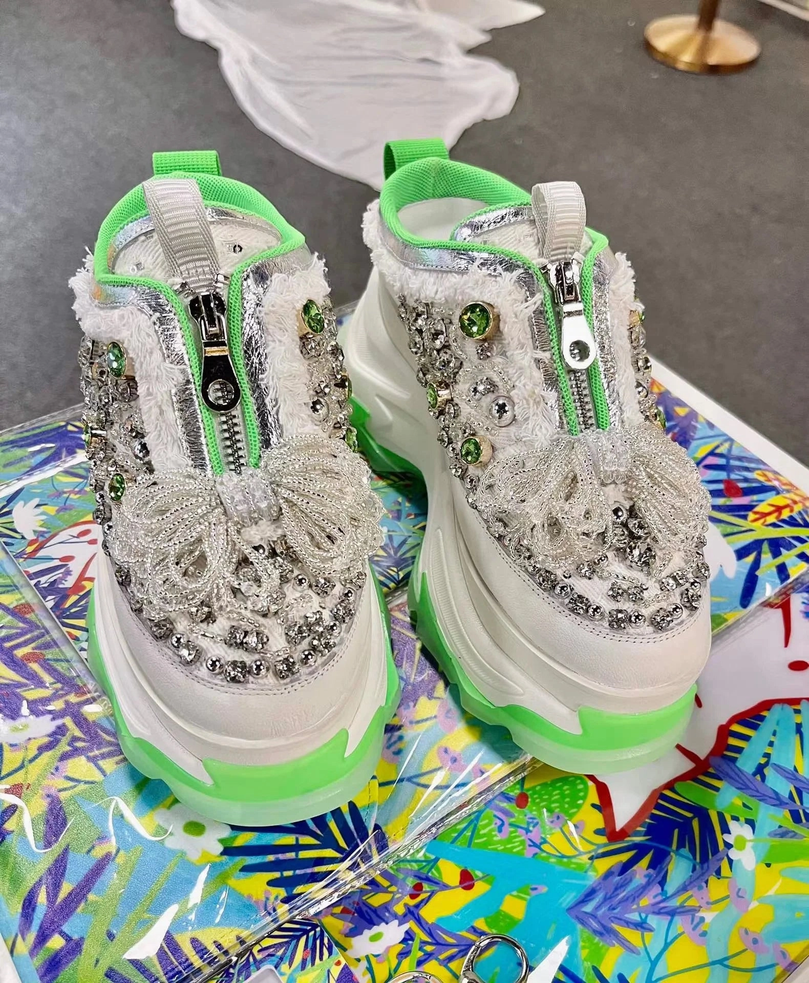 Penny In Loafers Luxury Slides Women Designers Outdoor Slippers Canvas Crystal Summer Shoes High Heels Platform Sandals Loafers Ins