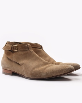 Suede Jodhpur Boot Narrow Square Toe Cowboy Boots