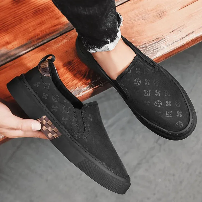 Summer Men Casual Shoes Print Soft Breathable Tennis Sneakers Slip-On Casual Walking Simple Outdoor Sports Shoes For Male 39-44 First Tennis Shoes Ever Made