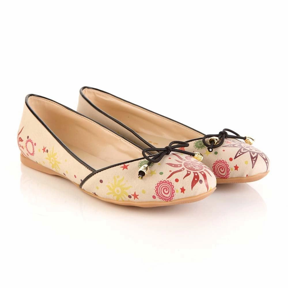 Leather Upper Sun Ballerinas Shoes OMR7106