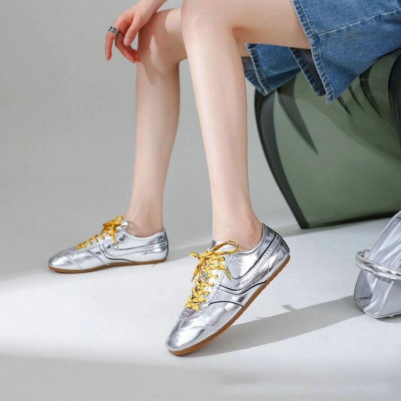 Best Shoe For Plantar Fasciitis And Flat Feet Handmade Soft Leather Colorful Sneakers for Women Lace Up Sneakers Designer Shoes