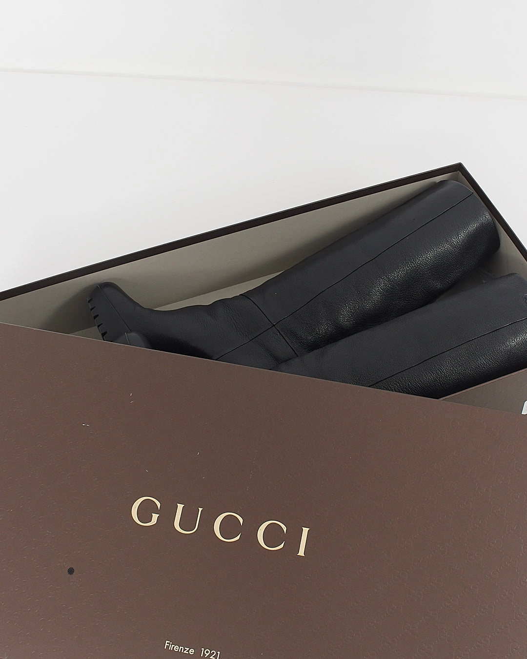 Adidas Brussels Shoes Gucci Black Leather Interlocking Wedge Knee High Boots - 36