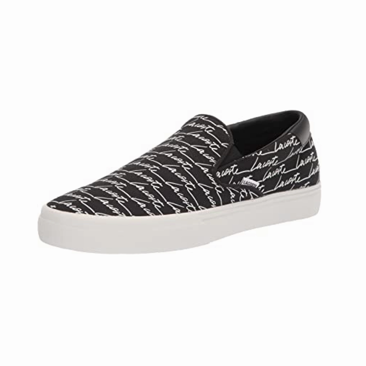 LACOSTE 7-42CMA0041312 Jump Serve Slip Canvas Signature Printed MN'S (Medium) Black/White Textile Lifestyle Shoes Royal Mood AI Path
