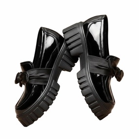 Bowknot Platform Oxford Glossy Shoes Asics Japan Walking Shoes