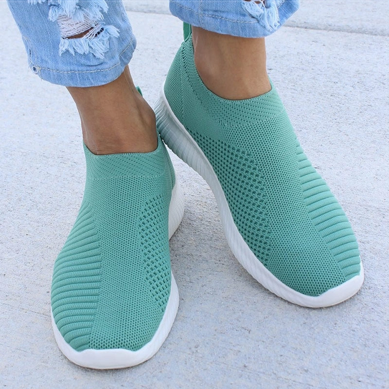 Women Flat Slip on White Shoes Woman Lightweight White Sneakers Summer Autumn Casual Chaussures Femme Basket Flats Shoes Good Shoes For Work
