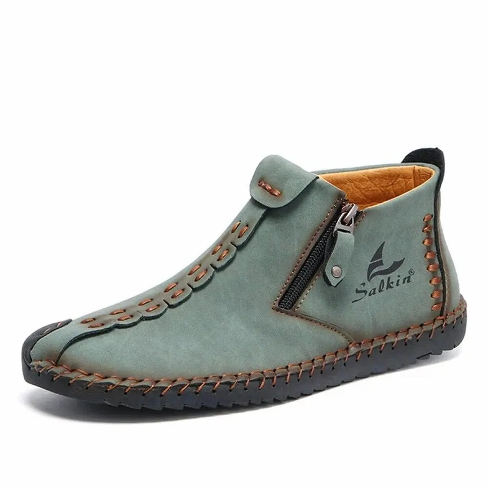 Hand-Sewn Ankle Boots for Men  Soft & Comfortable Slip-On Design