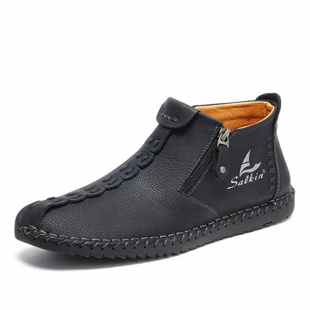 Hand-Sewn Ankle Boots for Men  Soft & Comfortable Slip-On Design