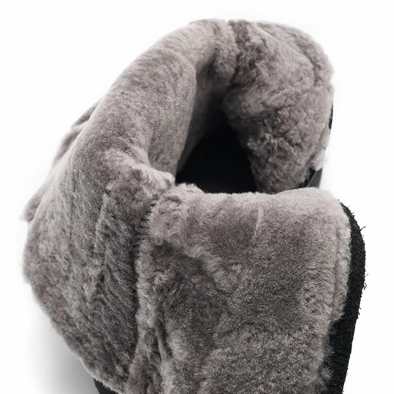 Xtreme Snow Boots Shearling Lined Snow Boots Dwarves Leather Mid Calf Boots in Black/Brown/Coffee