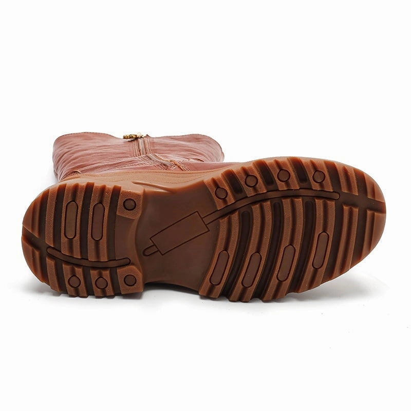 Sturdy Snow Boots Shearling Lined Snow Boots Dwarves Leather Mid Calf Boots in Black/Brown/Coffee