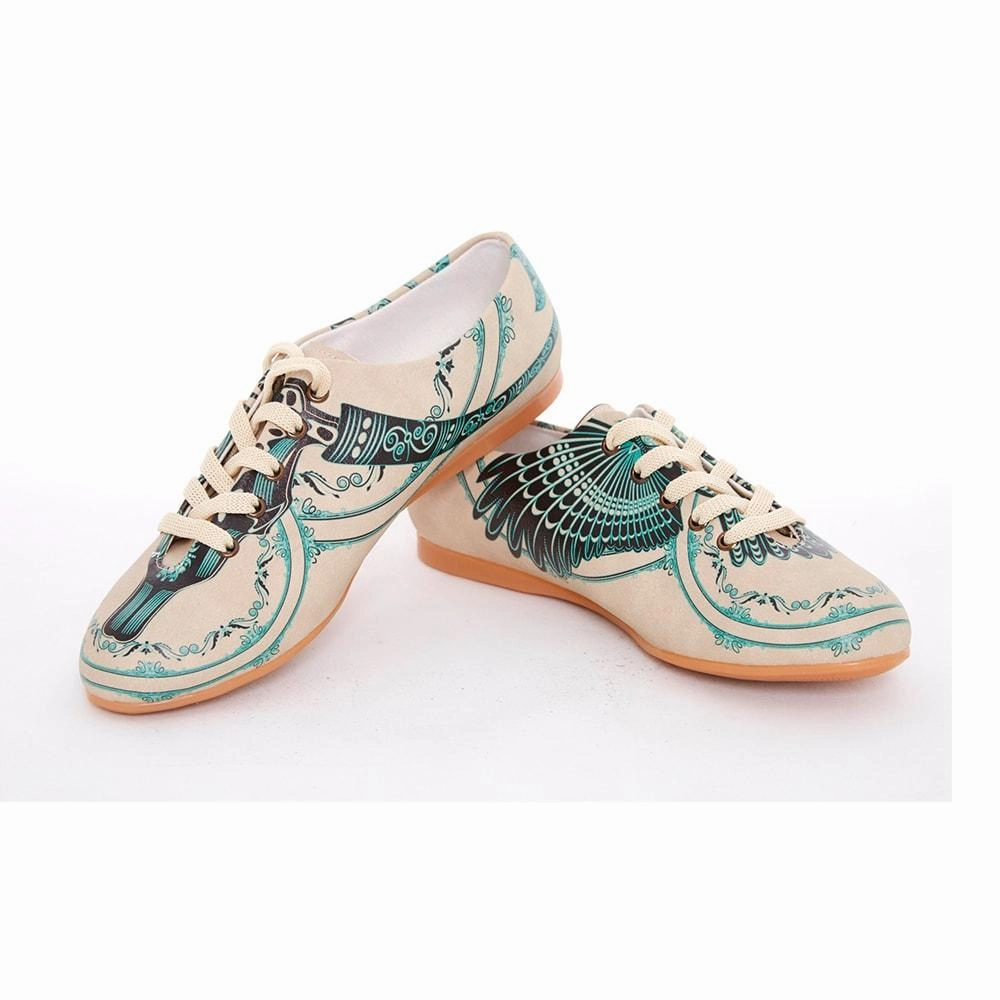 Metal Edge Blue Pattern Ballerinas Shoes SLV069